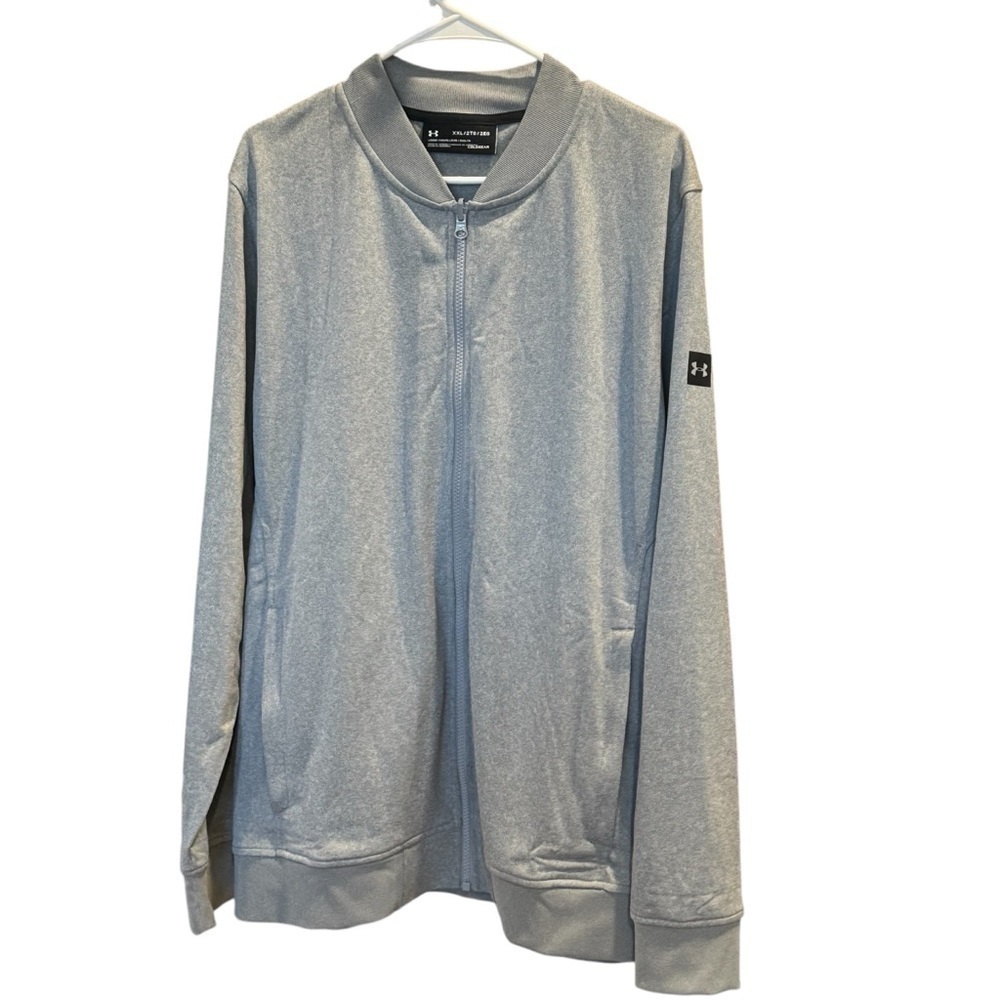 Under Armour UA Fleece Bomber ColdGear Jacket Gray XXL